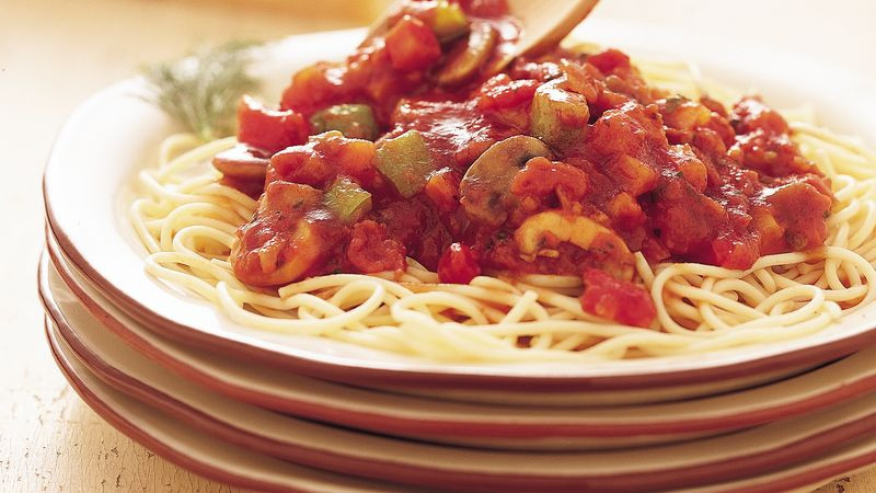 Vegetable Pasta Sauces
 Ve able Spaghetti Sauce recipe from Betty Crocker