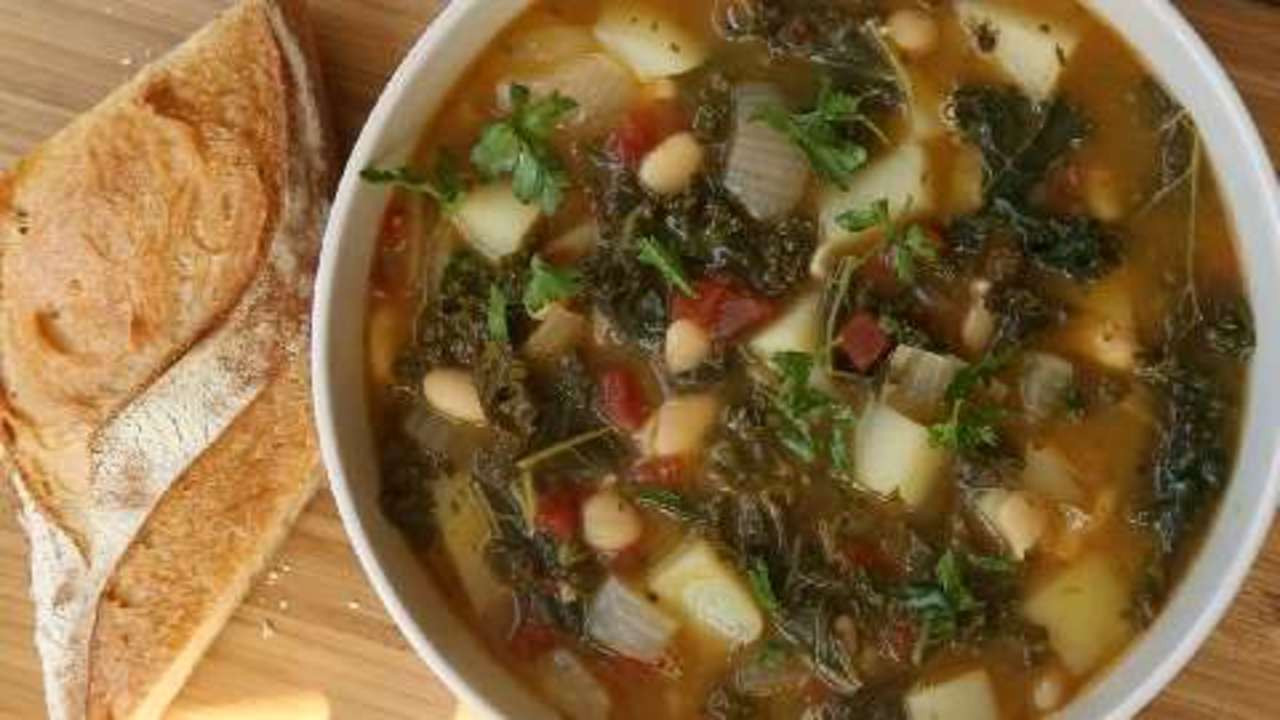 Vegetarian Kale Soup Recipes
 Ve arian Kale Soup Video Allrecipes