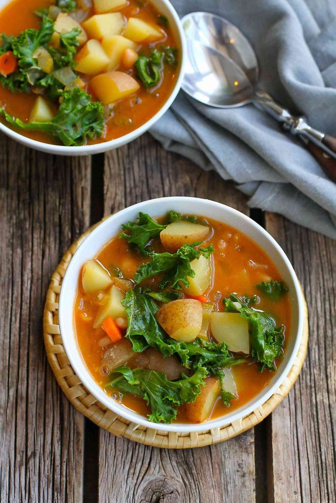 Vegetarian Kale Soup Recipes
 Vegan Potato Soup Recipe with Beans & Kale Cookin Canuck