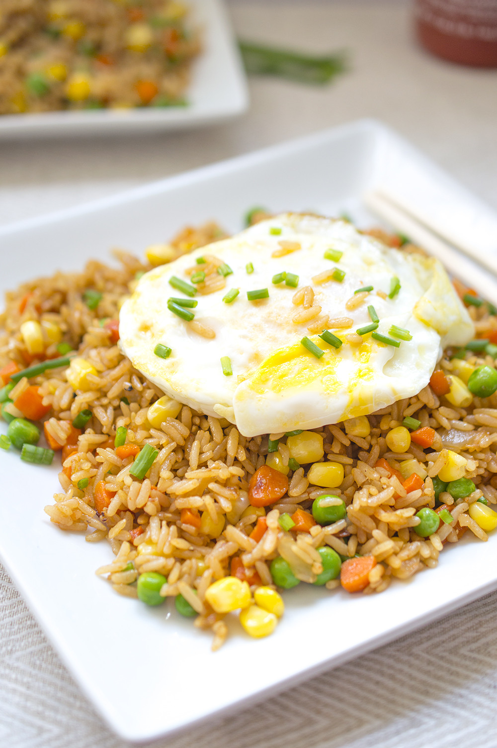 Veggie Fried Rice With Egg
 Ve able Fried Rice