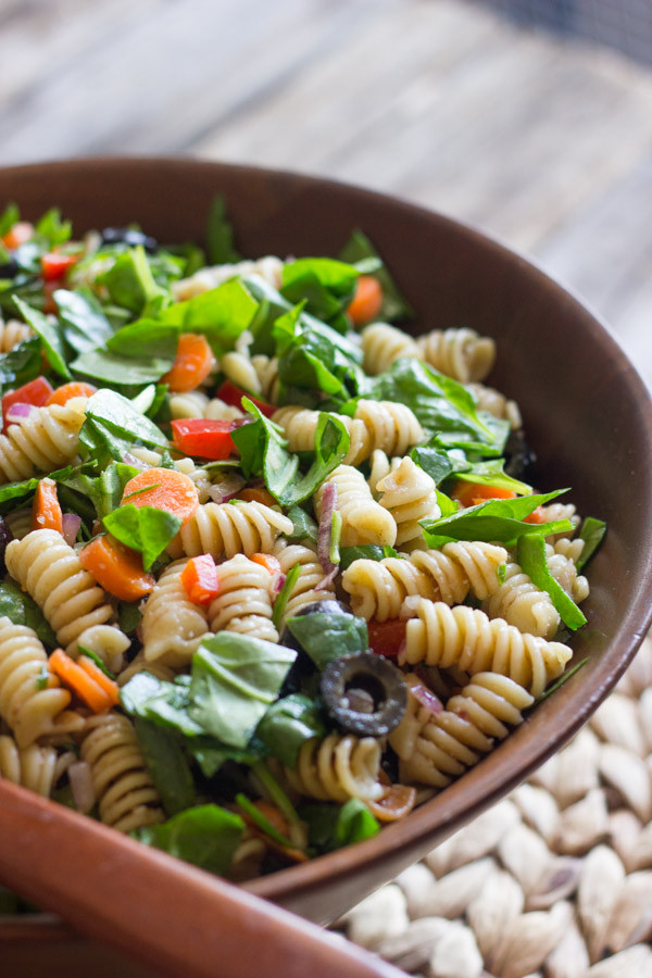 Vinegar Pasta Salad
 Chopped Spinach and Pasta Salad With Balsamic Vinaigrette