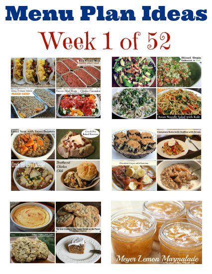 Weekly Dinner Menu Ideas
 Weekly Meal Plan Menu Plan Ideas Week 1 of 52 e