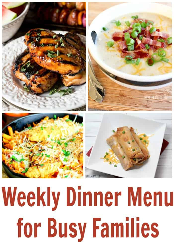 Weekly Dinner Menu Ideas
 Weekly Dinner Menu For Busy Families Weekly Meal Plan