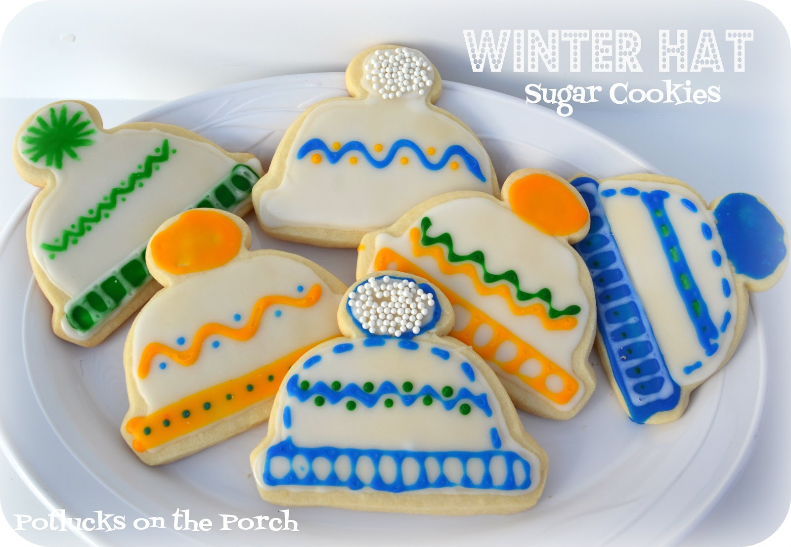 Winter Sugar Cookies
 Potlucks on the Porch Winter Hat Sugar Cookies