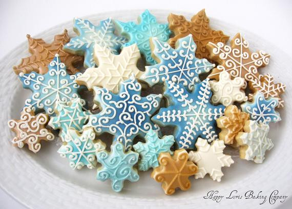 Winter Sugar Cookies
 Items similar to Snowflake Cookies Christmas Cookies