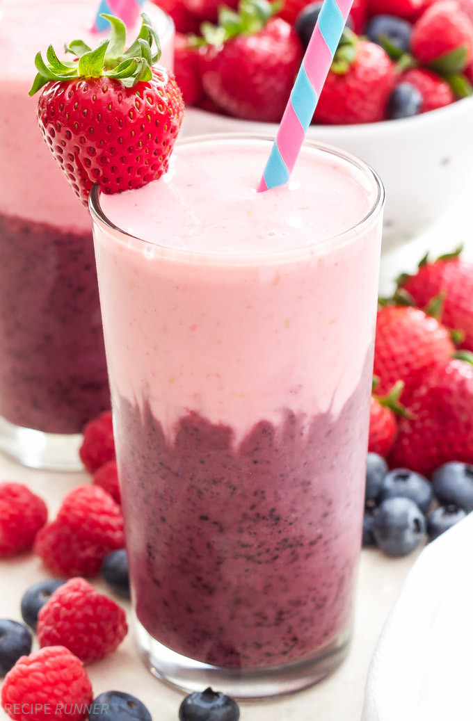 Yogurt Fruit Smoothies Recipes
 Triple Berry Layered Smoothie Recipe Runner