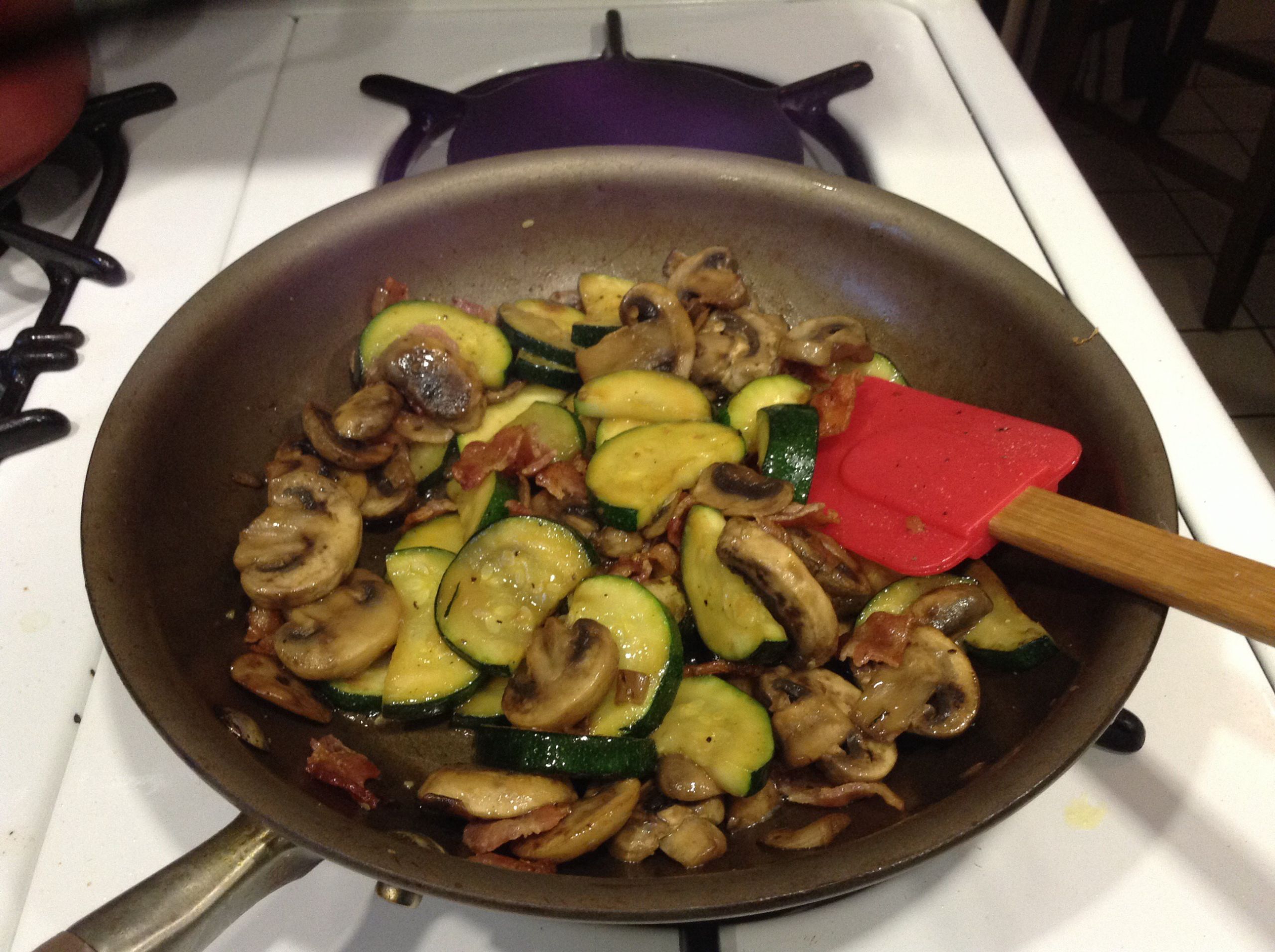 Zucchini And Mushrooms
 Baconized Sautéed Mushrooms and Zucchini Savvy In The