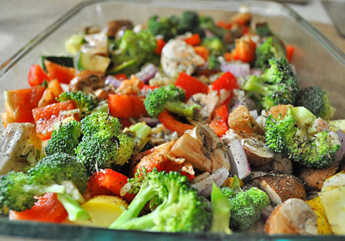 Zucchini And Mushrooms
 Baked Zucchini Broccoli Pepper and Mushrooms