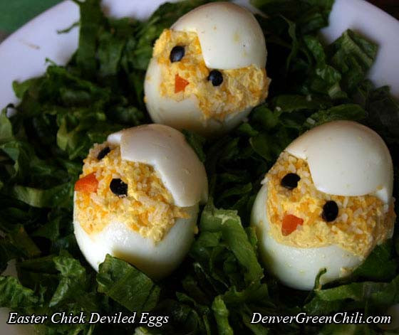 Chick Deviled Eggs
 Easter Chick Deviled Eggs Denver Green Chili