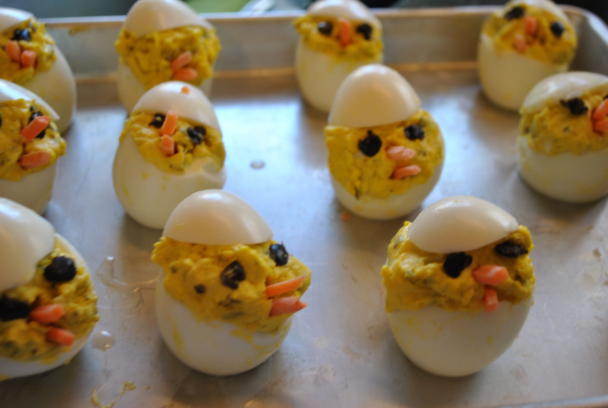 Chick Deviled Eggs
 BABY CHICK DEVILED EGGS
