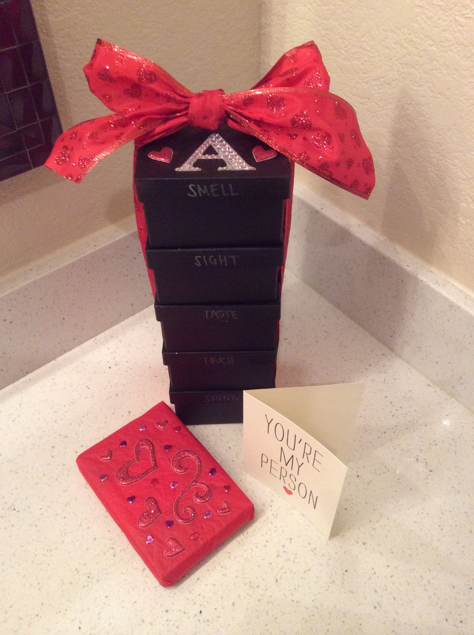 5 Senses Valentine'S Gift For Him Ideas
 My creative valentines t for him a box for each of the
