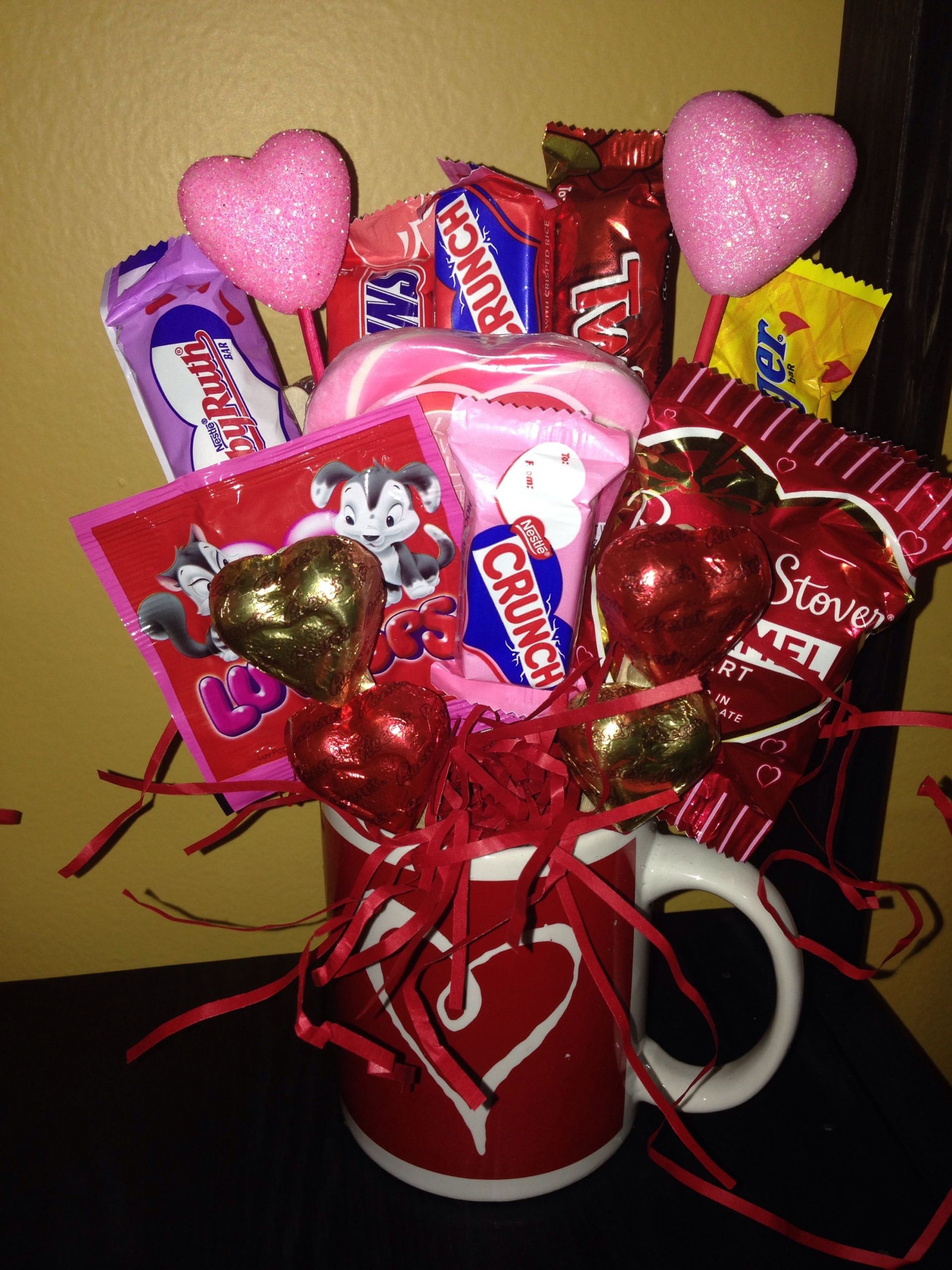 Homemade Valentine Gift Basket Ideas
 Valentines ️ mug candy bouquet