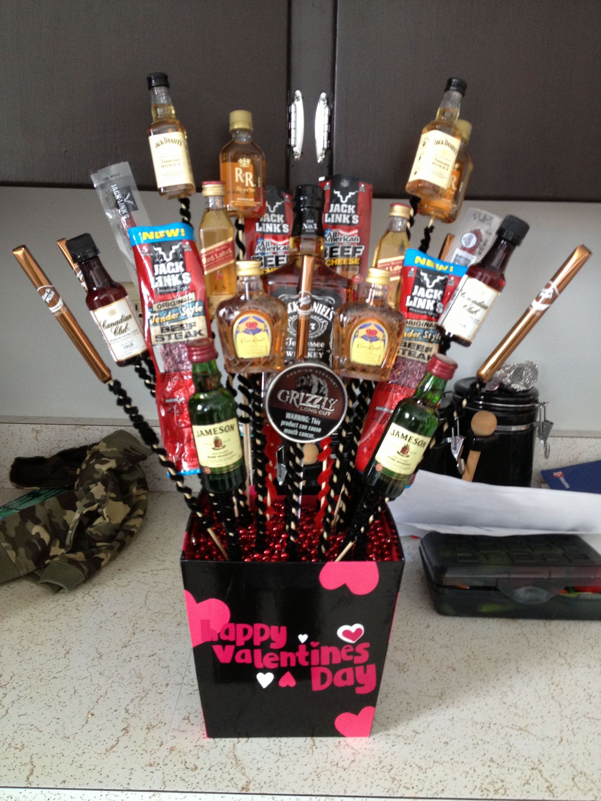 Husband Valentines Gift Ideas
 My husbands Man Bouquet I made him for Valentines Day