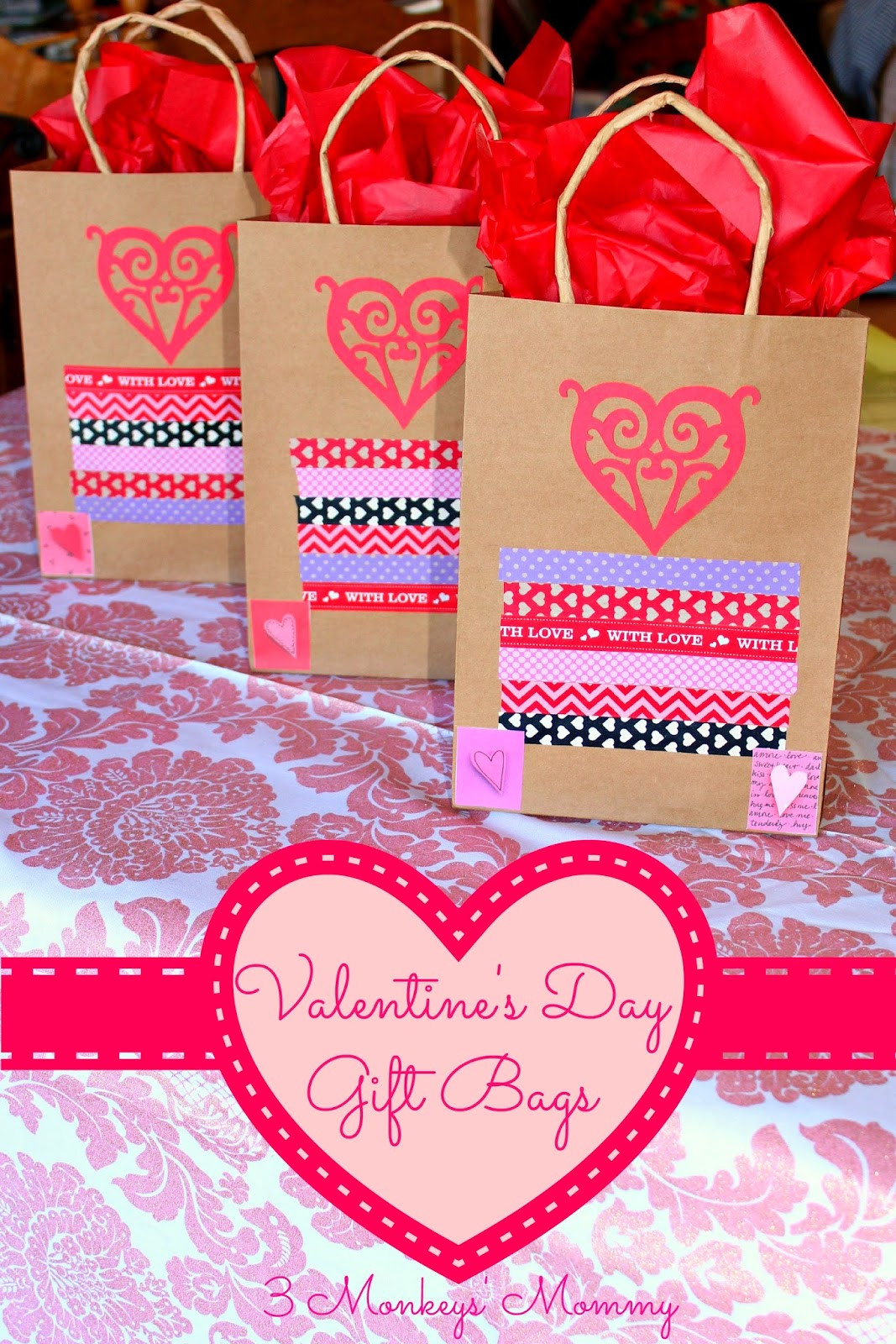 Valentine Day Gift Bags Ideas
 3 Monkeys Mommy Valentine s Day Treats DIY Gift Bags