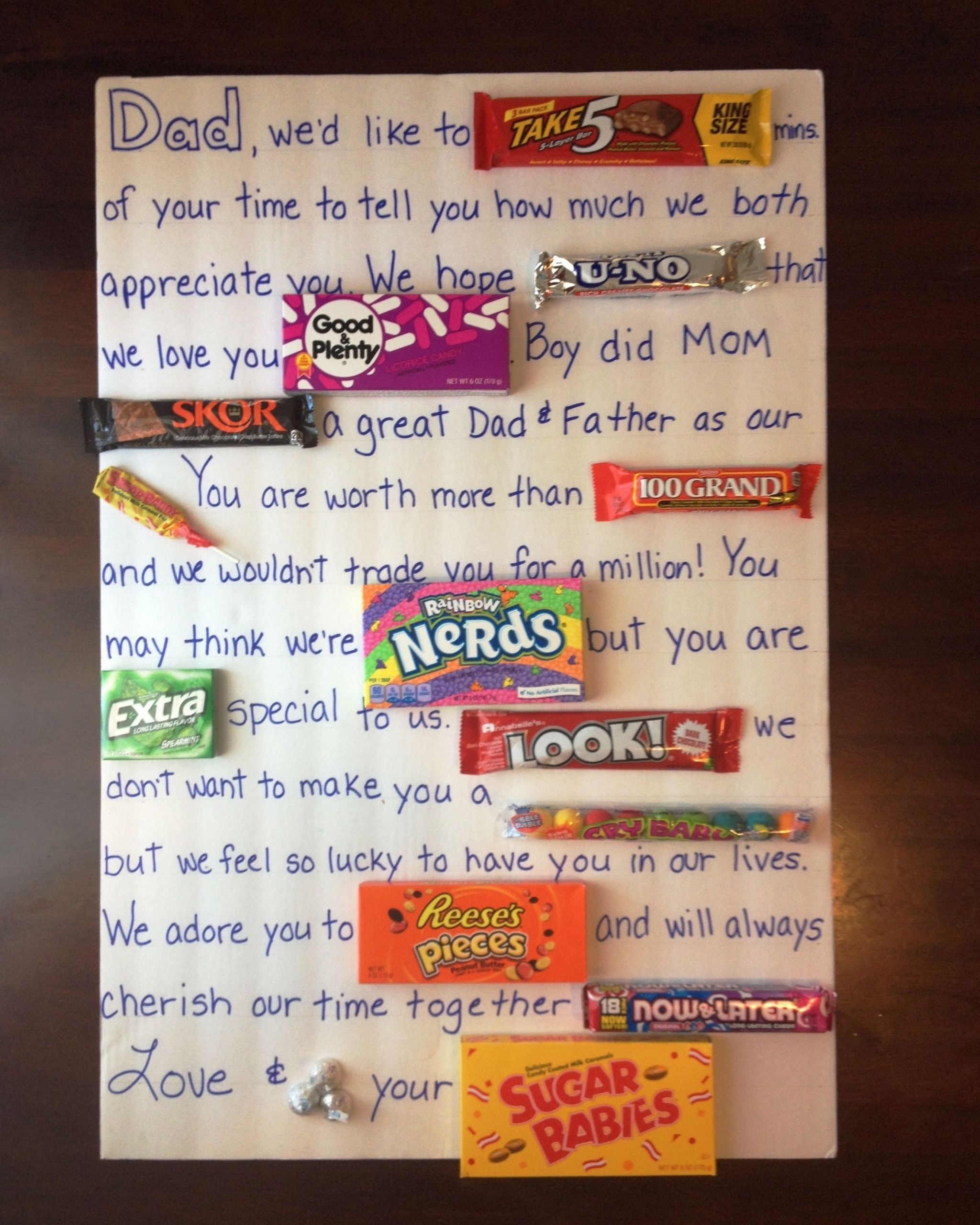 Valentine Gift Ideas For Dad
 Father s Day Candy Card fathers day party ideas