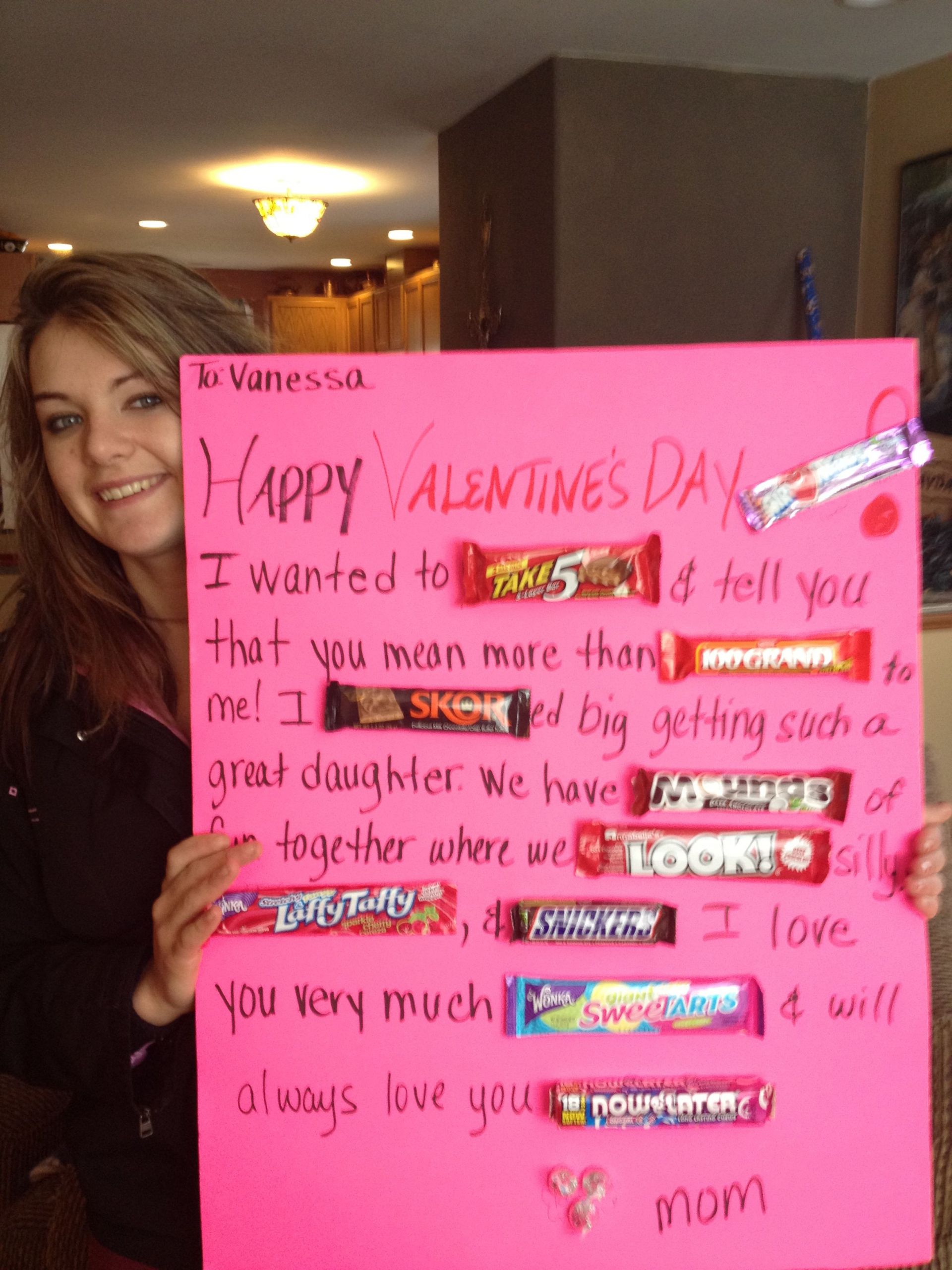 Valentine Gift Ideas For Daughter
 Made this cute candy bar poster for my daughter for