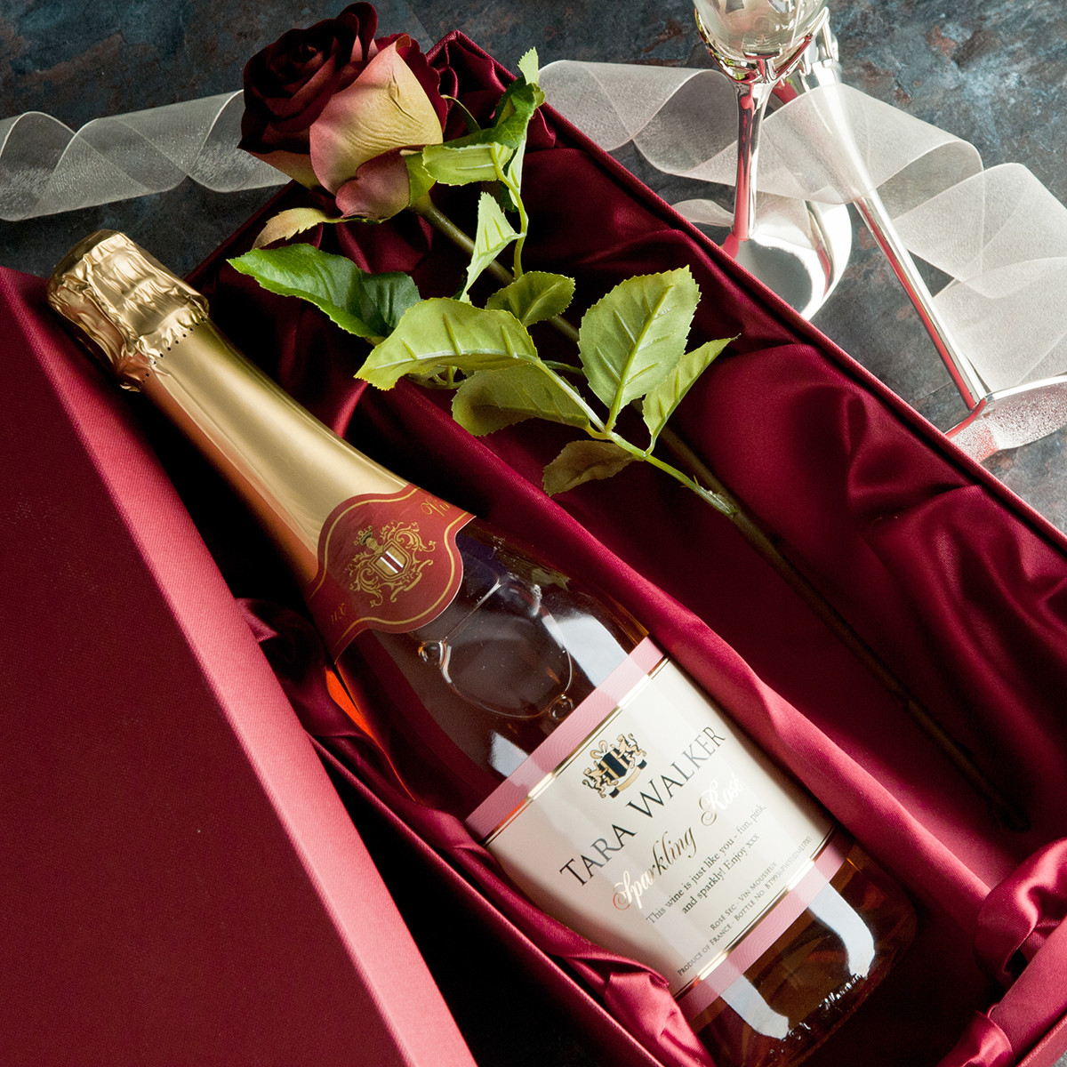 Valentine Gift Ideas For Her Uk
 Personalised Sparkling Rosé And Rose Gift Set