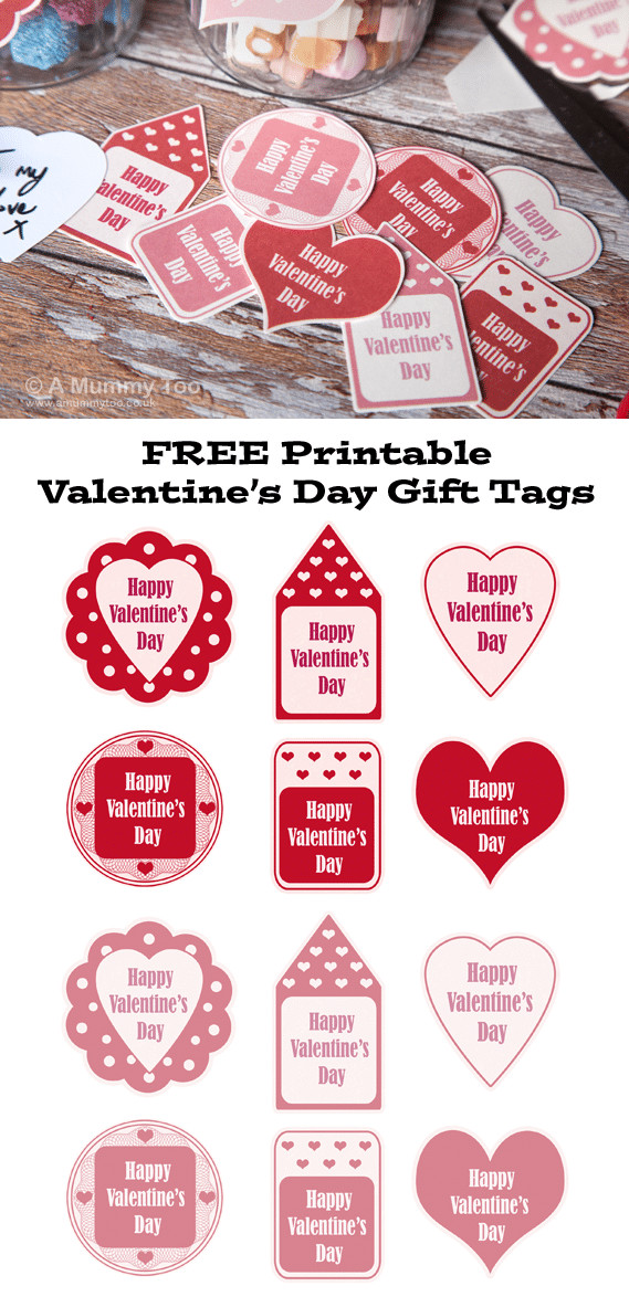 Valentine Gift Tag Ideas
 Free printable Valentine s Day t tags in pink and red