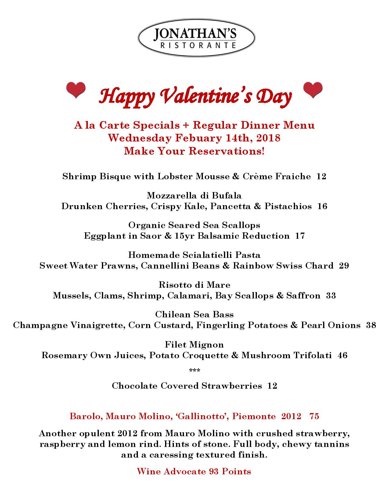 Valentine'S Day Dinner Specials
 Valentines Day Long Island 2020 Jonathan s Ristorante