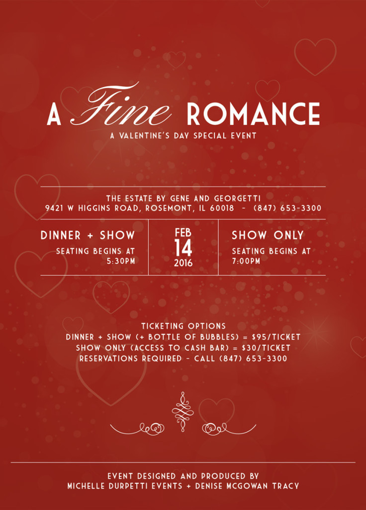 Valentine'S Day Dinner Specials
 A Fine Romance A Valentine s Day Special Event