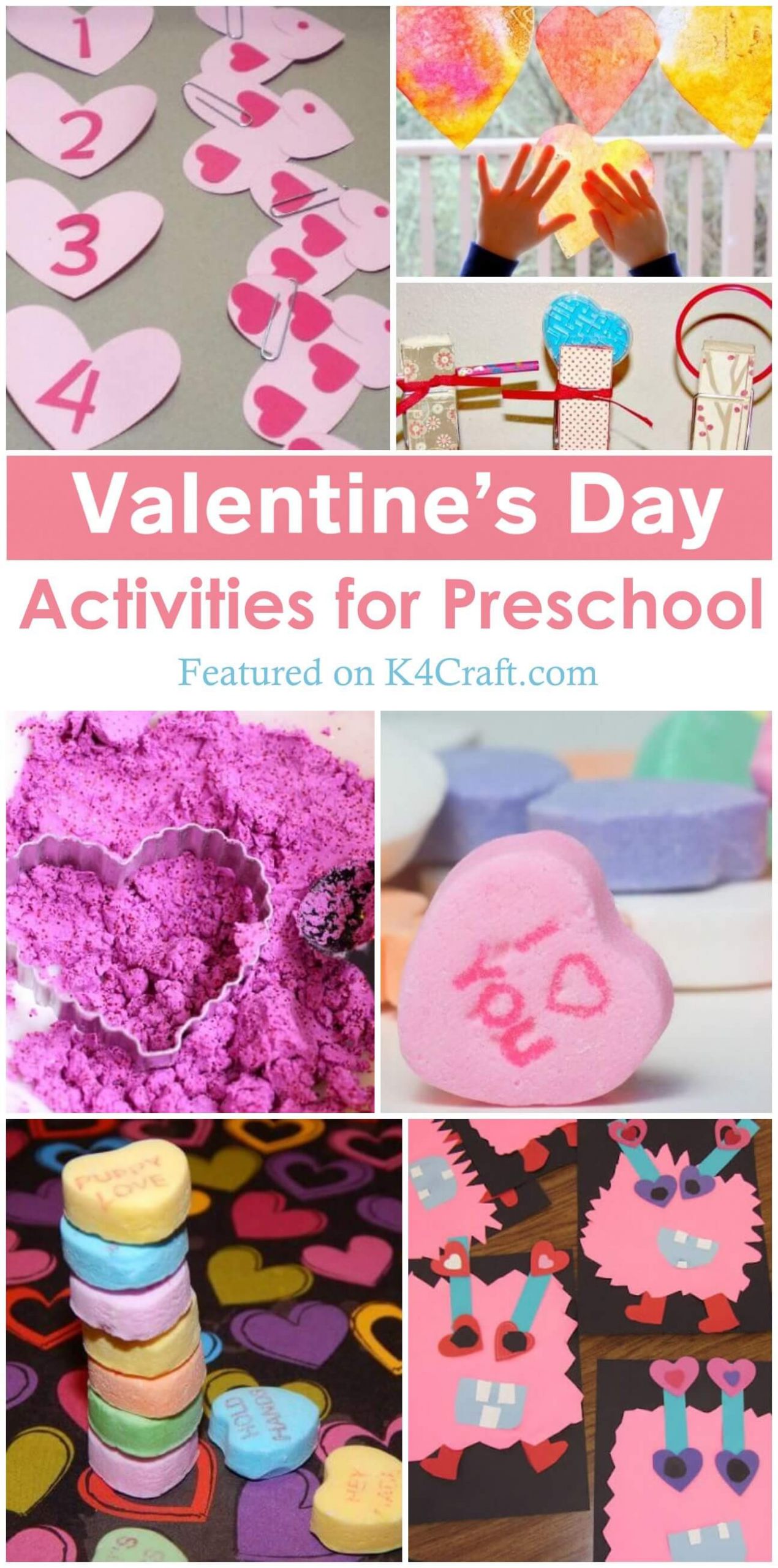 Valentines Day Activities For Toddlers
 Valentines Day Activities for Preschool Kids pin • K4 Craft