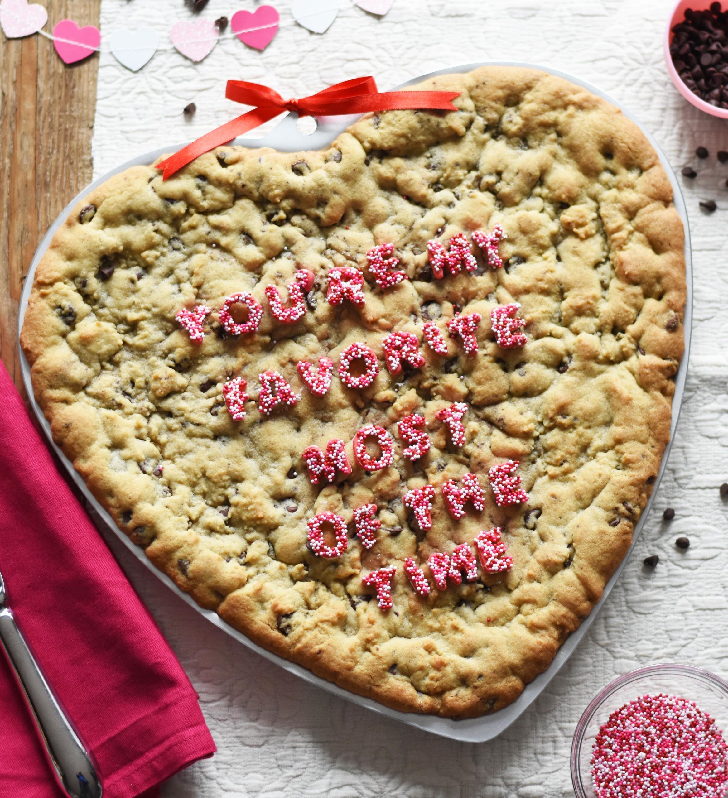 Valentines Day Cake Recipe
 Valentine s Day Chocolate Chip Cookie Cake Recipe