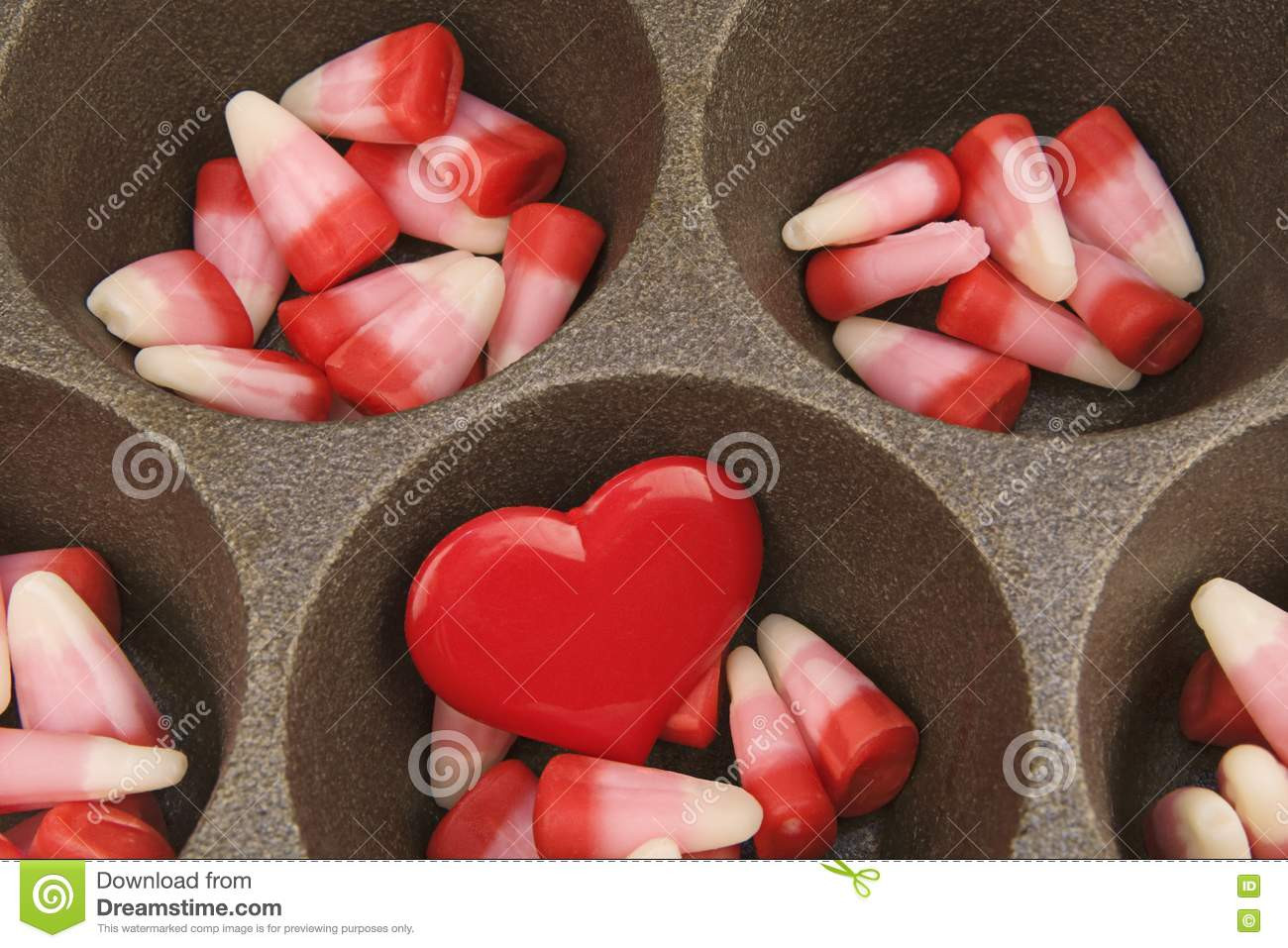 Valentines Day Candy Corn
 Valentine s Day Candy Corn With Red Heart Stock