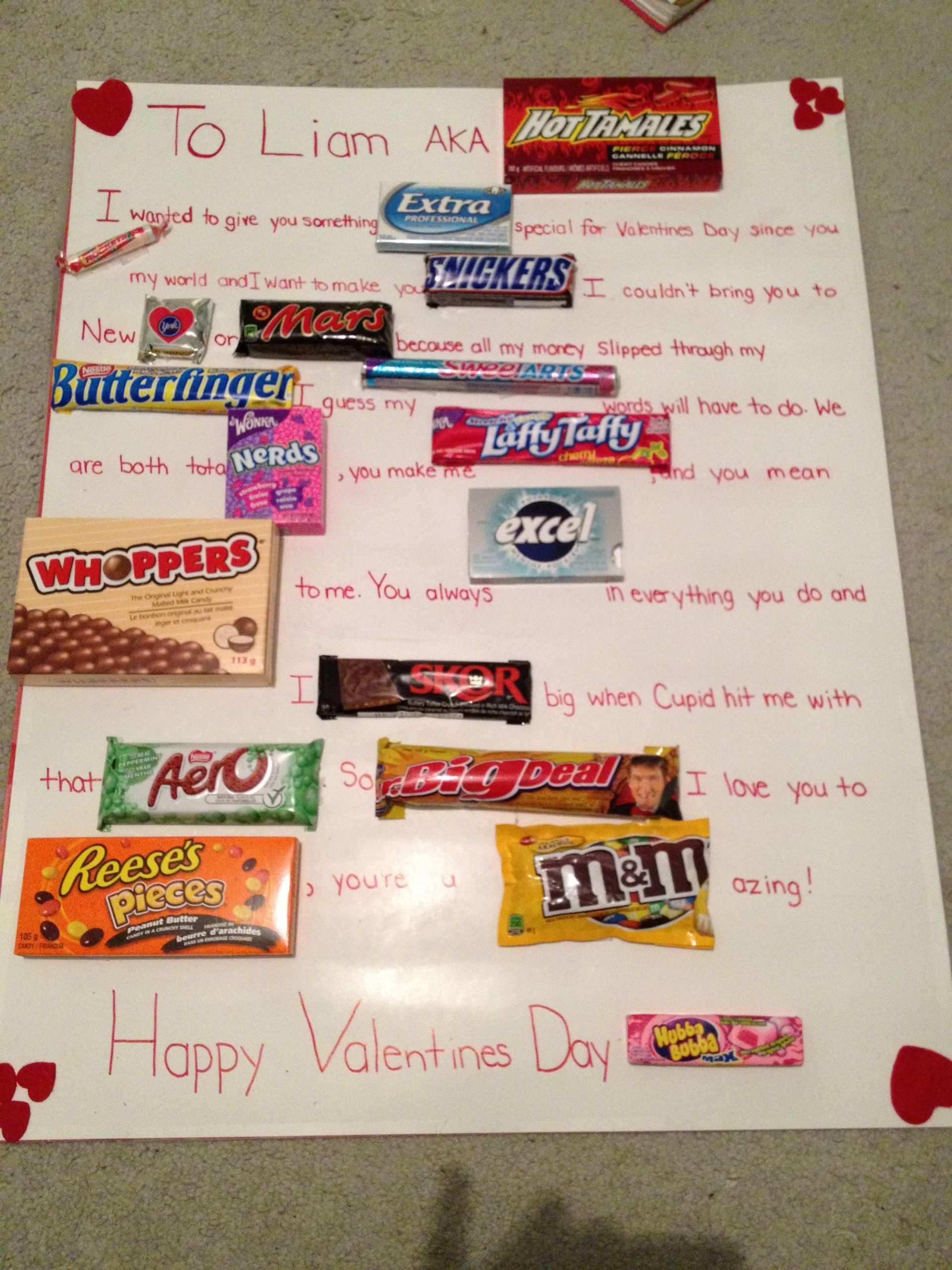 Valentines Day Candy Sayings
 Valentines Day Candy Bar Card
