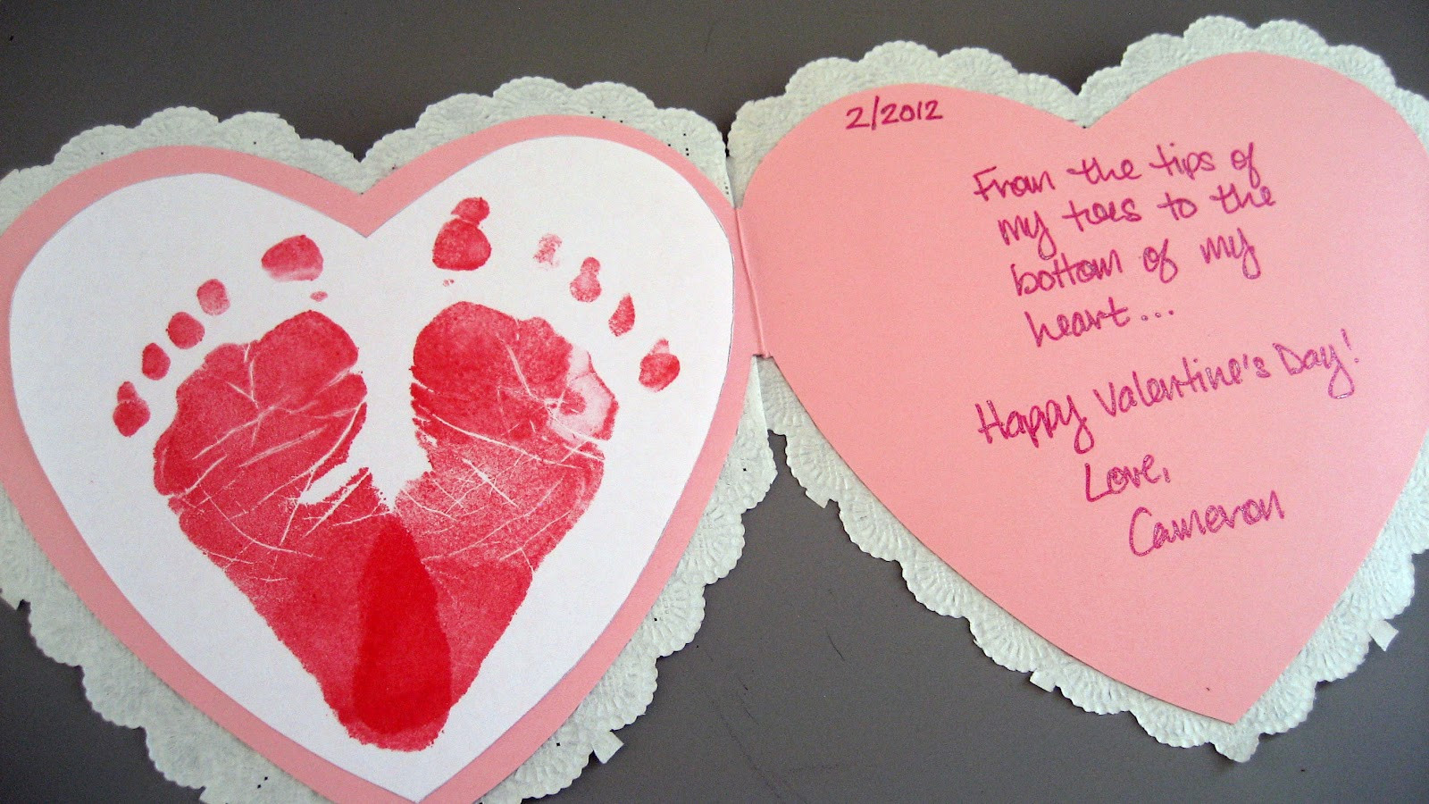 Valentines Day Card Ideas
 Jany Claire Baby footprints heart card perfect for