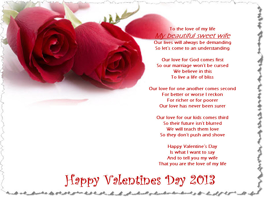 Valentines Day Ideas For Wife
 Happy Valentine 2013 Ecards Quotes for wife