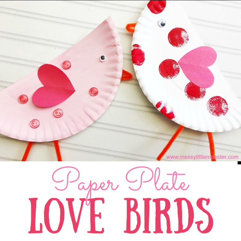 Valentines Day Paper Craft
 Paper Plate Love Birds Valentine s Day Craft Messy