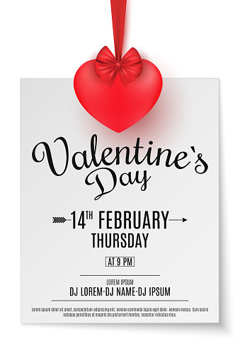 Valentines Day Party Names
 Valentines Day Party Flyer Paper Poster And Romantic 3d