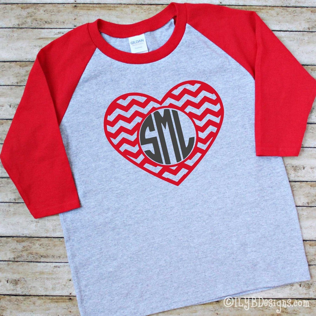 Valentines Day Shirt Ideas
 Monogram Heart Valentine s Day Shirt Initial Valentine